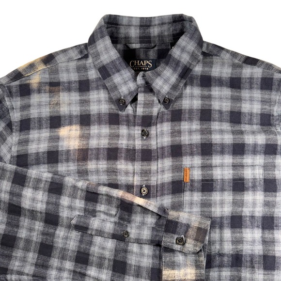 CHAPS Men Plaid Button Down Shirt Long Sleeve Cotton Performance Flannel XL - Picture 1 of 8